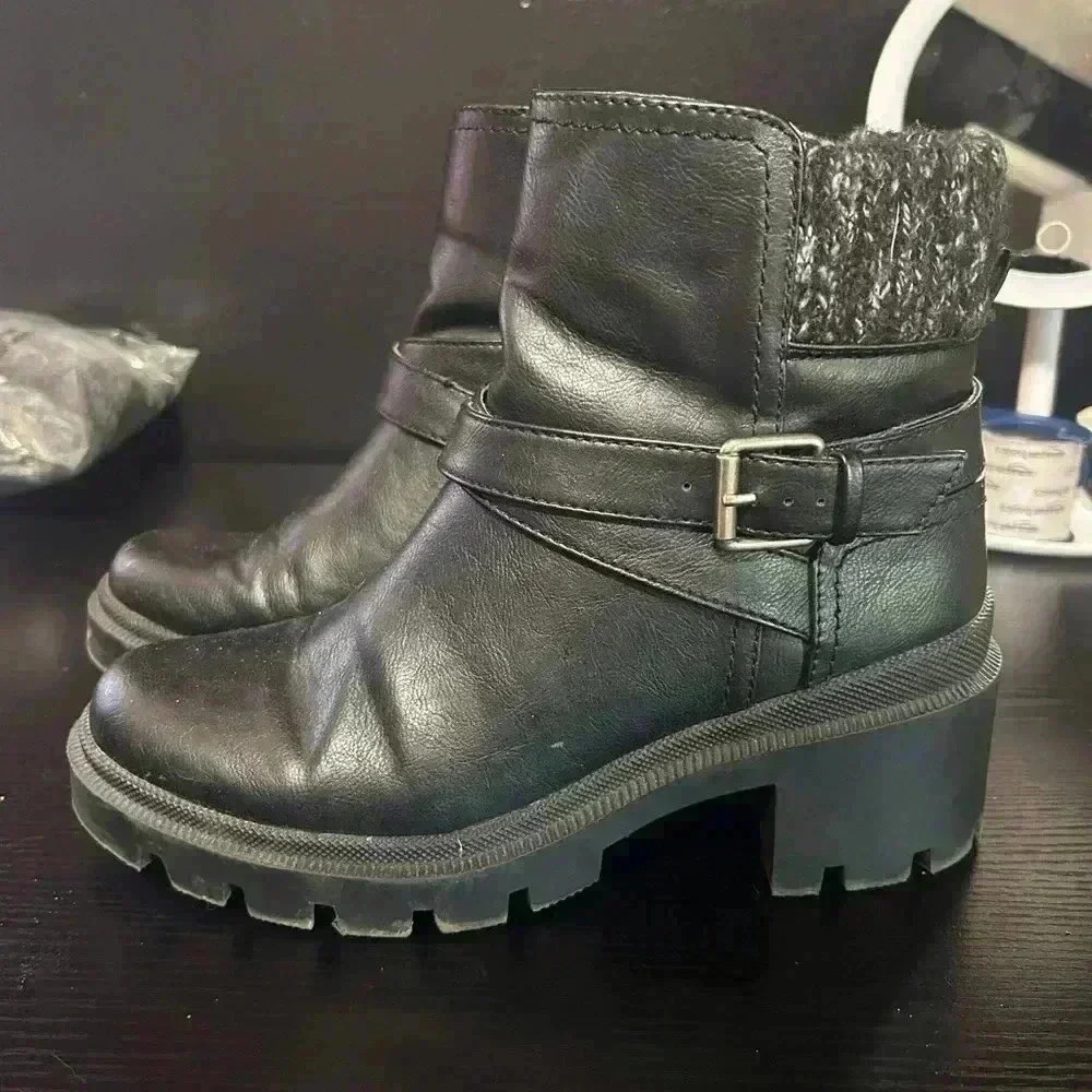 Report Size 7.5 Chunky Platform Boots Ankle Boots Heeled Boot Fall Boot